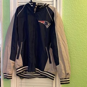 NFL Mens Reversible Patriots Zip-Up Performance Jacket Large